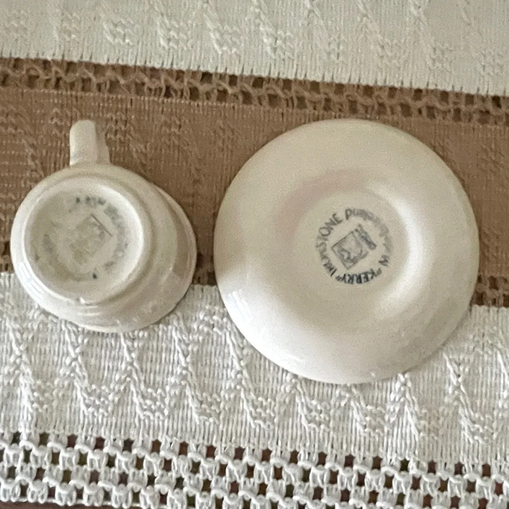 Vintage Ironstone Made In Ireland Kerry Creamer & Two Espresso and Saucer Sets